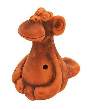 Керамика Щипановых SM08 Свистулька Обезьяна, обварная.
